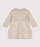 Robe manches longues en tricot de coton bébé beige MONTELIMAR CHINE