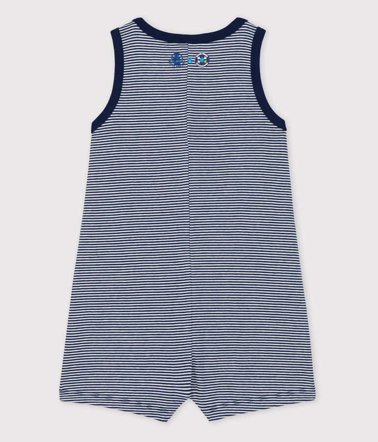 Petit Bateau x Water Family playsuit voor baby's blauw/wit