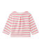 Cardigan bébé fille rayé blanc MARSHMALLOW/rose PETAL