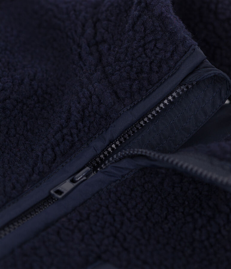 Veste b&eacute;b&eacute; en sherpa recycl&eacute;e bleu