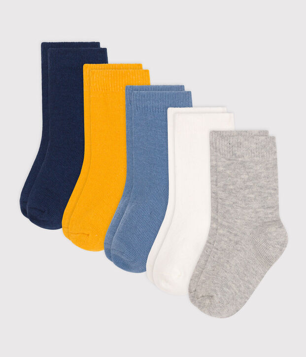 5 paires de chaussettes b&eacute;b&eacute; en coton unies multicouleur