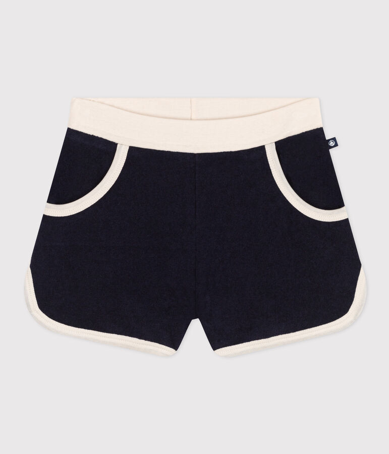 Meisjesshort van badstof blauw