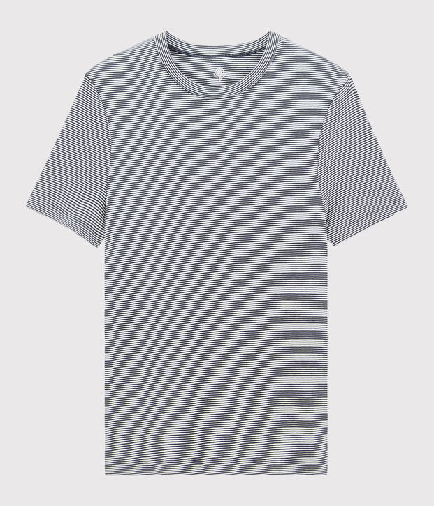 T-shirt met korte mouwen Heren. blauw/wit