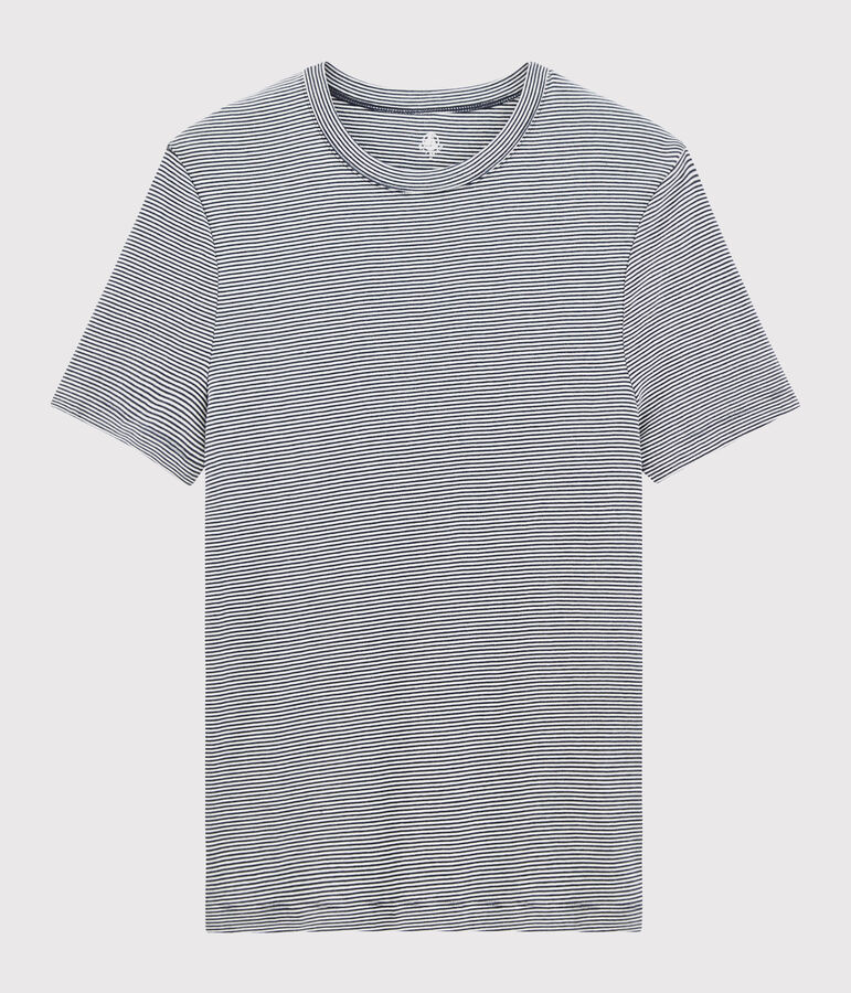 T-shirt met korte mouwen Heren. blauw/wit