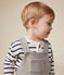 Tee-shirt manches longues en coton bébé blanc MARSHMALLOW/bleu SMOKING