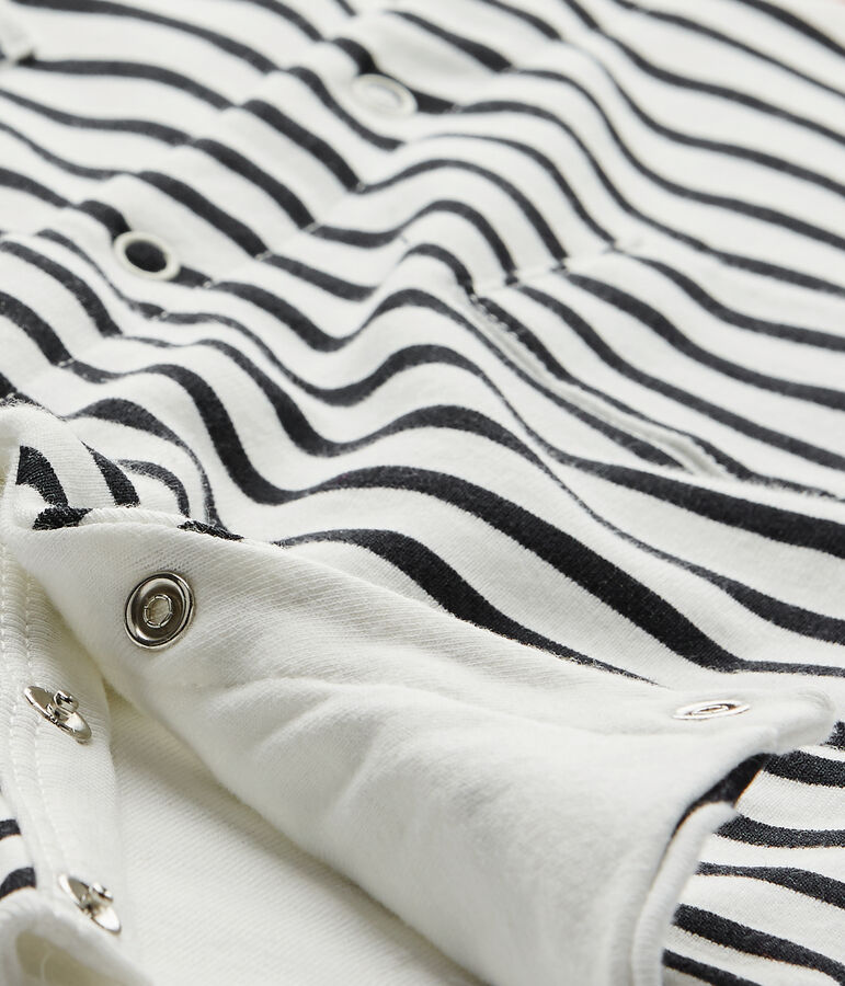 Gestreepte overall met matrozenkraagje voor babyjongens wit LAIT/blauw SMOKING/ TERKUIT