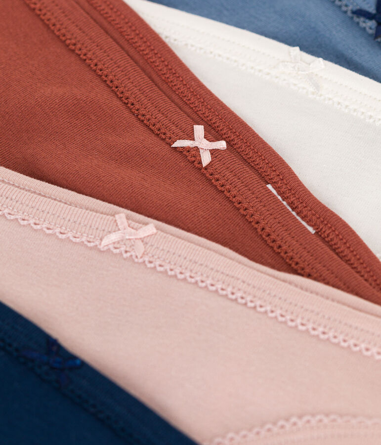 Lot de 5 culottes en coton femme multicouleur