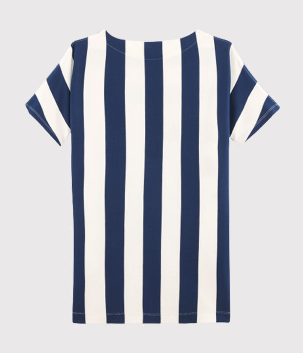 Jurk blauw/wit