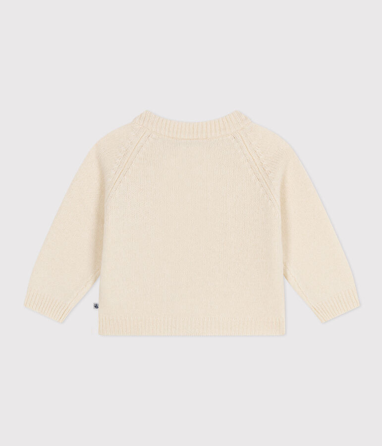 Cardigan en tricot de laine et nylon recycl&eacute; b&eacute;b&eacute; &eacute;cru