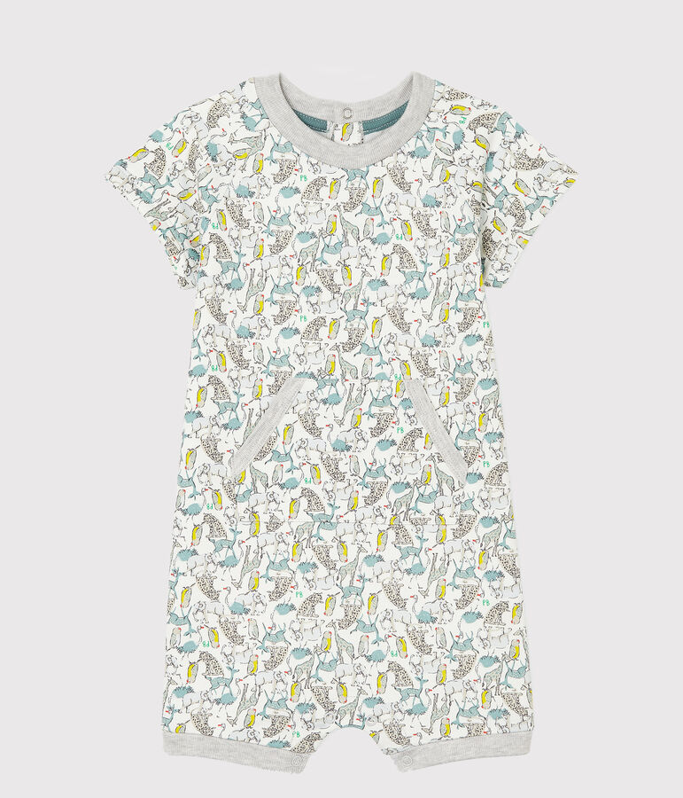 Kort babypakje met print babyjongen wit MARSHMALLOW/wit MULTICO