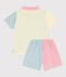 Pyjama short boutonn&eacute; enfant en coton &agrave; rayures blanc/multicouleur