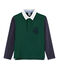Rugbypolo jongens groen SOUSBOIS/blauw SMOKING
