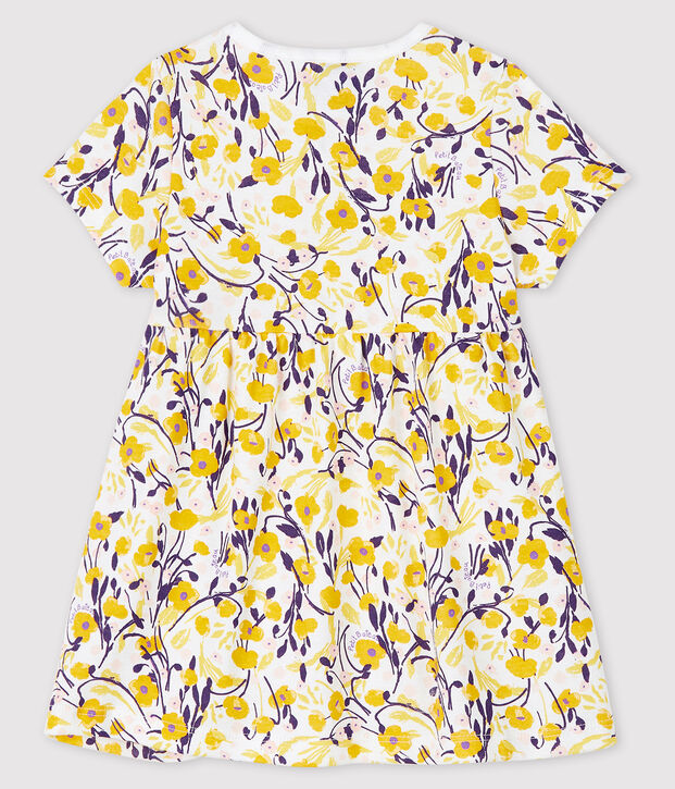 Robe manches courtes b&eacute;b&eacute; fille blanc/multicouleur