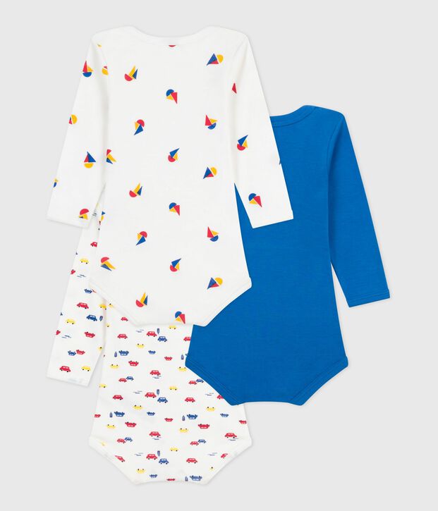 Setje van katoenen body's met lange mouwen en print voor baby's multicouleur
