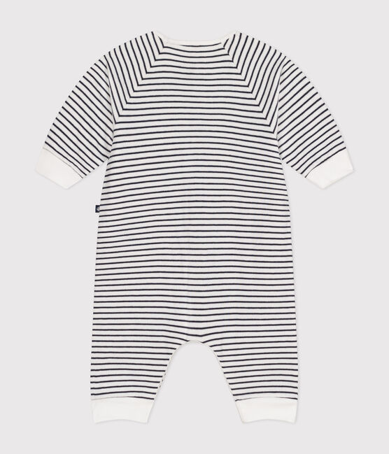 Gestreept babypakje in tubic wit MARSHMALLOW/blauw SMOKING
