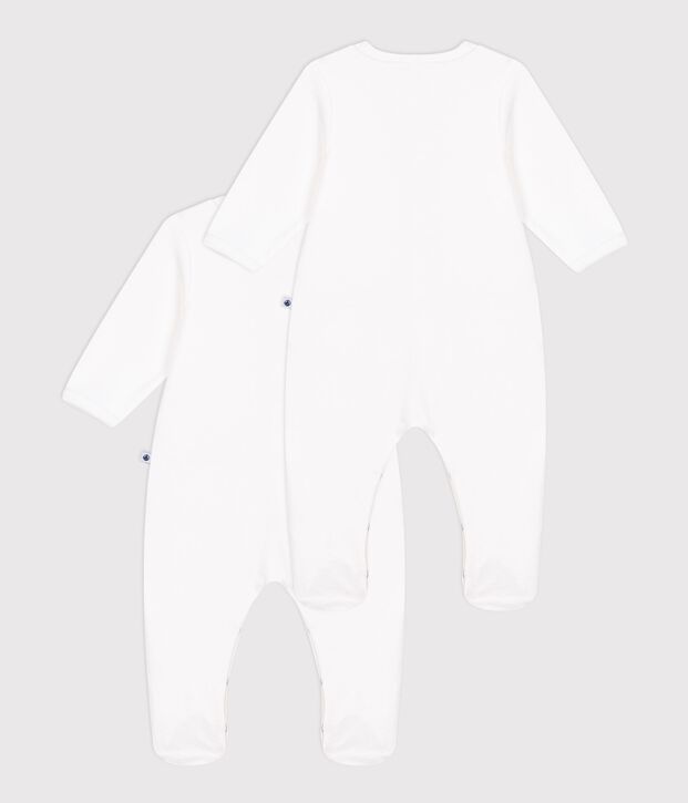 Setje babypyjama's van effen velours multicouleur