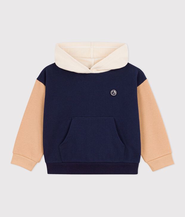 Sweatshirt met kap voor jongens blauw/multicouleur