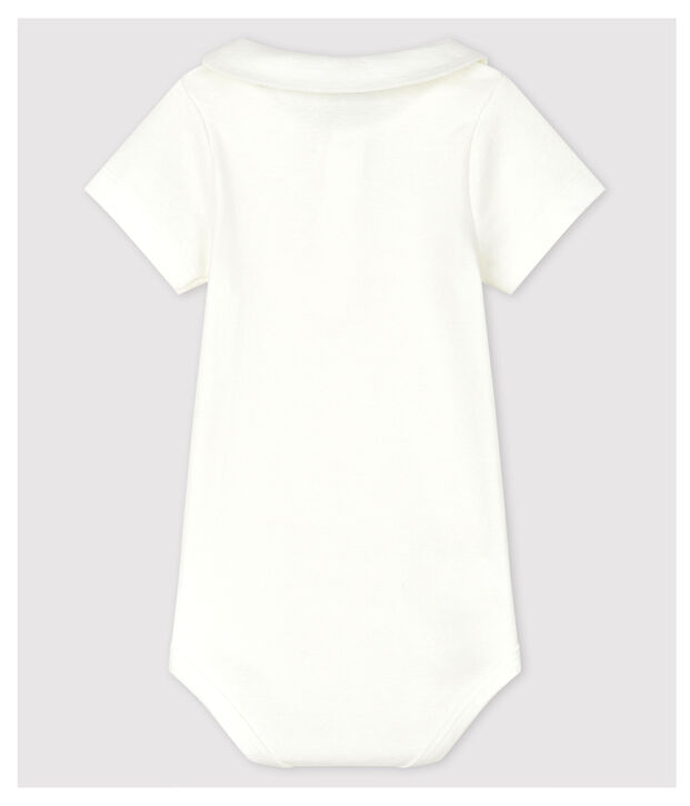 Katoenen romper met borduursel voor babyjongens wit