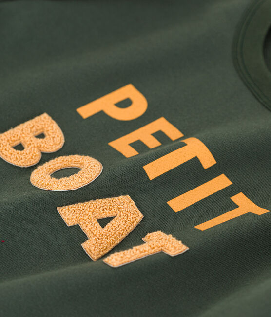 Sweatshirt bedrukt in fleece voor jongens en meisjes groen AVORIAZ