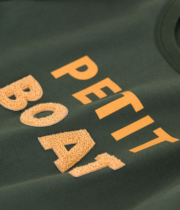 Sweatshirt bedrukt in fleece voor jongens en meisjes groen