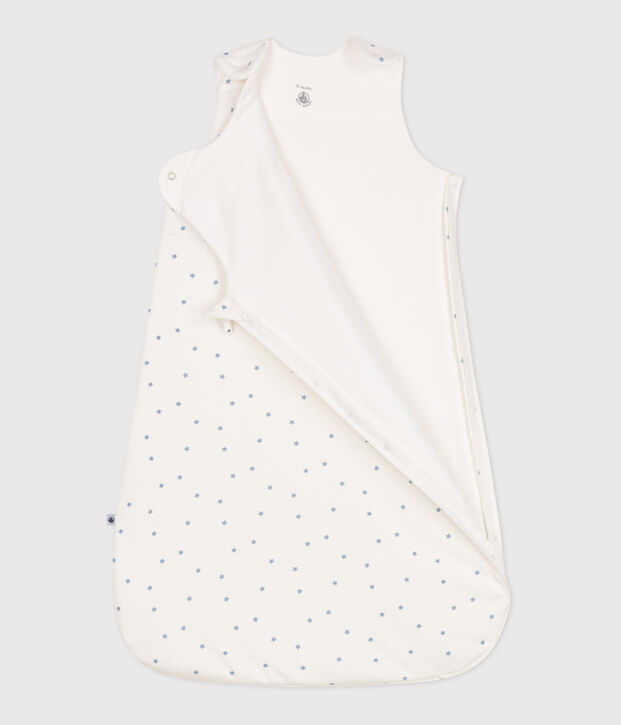 Babyslaapzak van bedrukt katoen TOG 1,5 wit/blauw