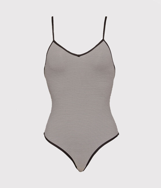 Maillot de bain 1 pièce bleu ABYSSE/blanc LAIT