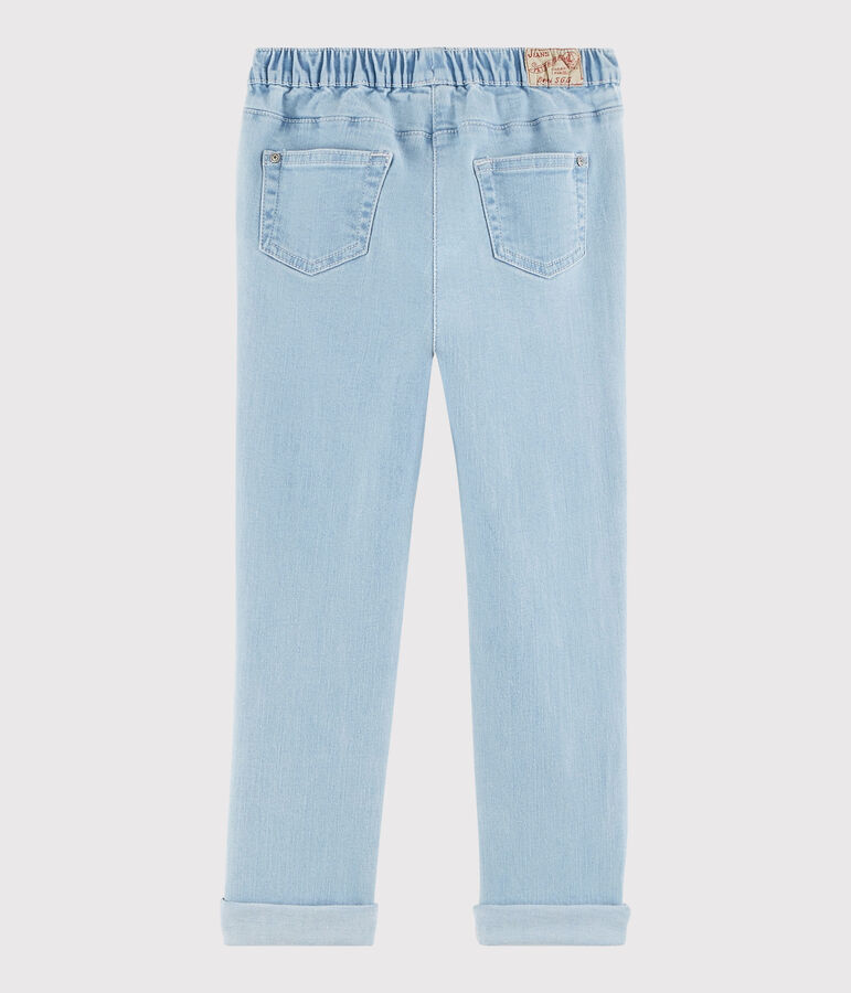 Slim-fit denim molton broek voor meisjes blauw DENIM TRES CLAIR N&Acirc;&deg;5
