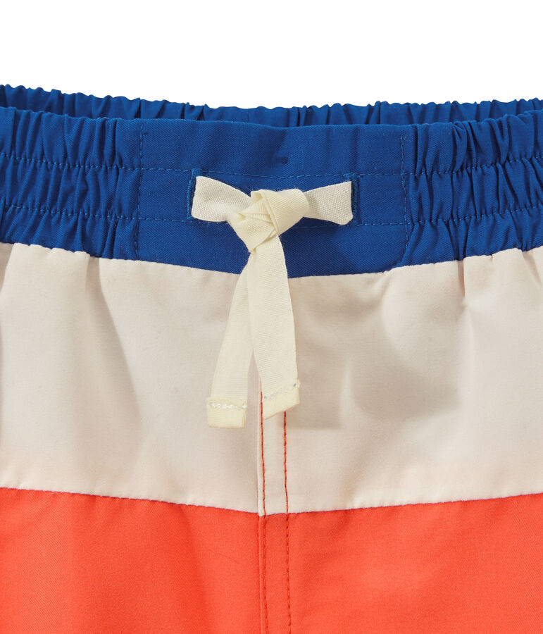 Short de bain gar&ccedil;on tricolore orange ORIENT/blanc MARSHMALLOW/ PERSE
