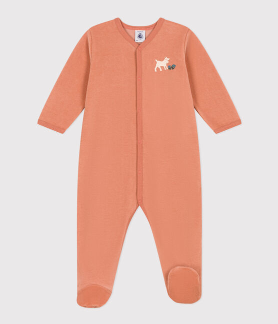 Babypyjama van velours roze SIENNA