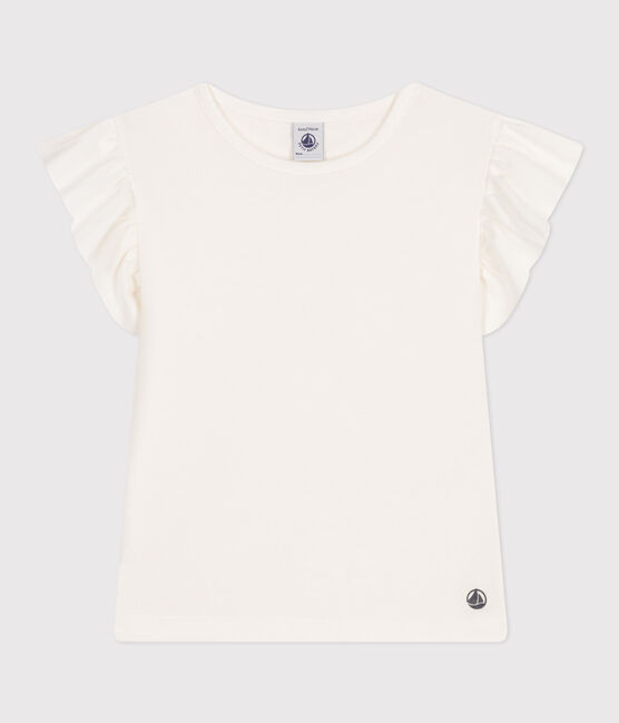 T-shirt in katoen voor meisjes wit MARSHMALLOW