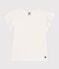 T-shirt in katoen voor meisjes wit MARSHMALLOW