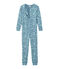 Lange jumpsuit voor kleine meisjes van katoen blauw FONTAINE/wit MARSHMALLOW