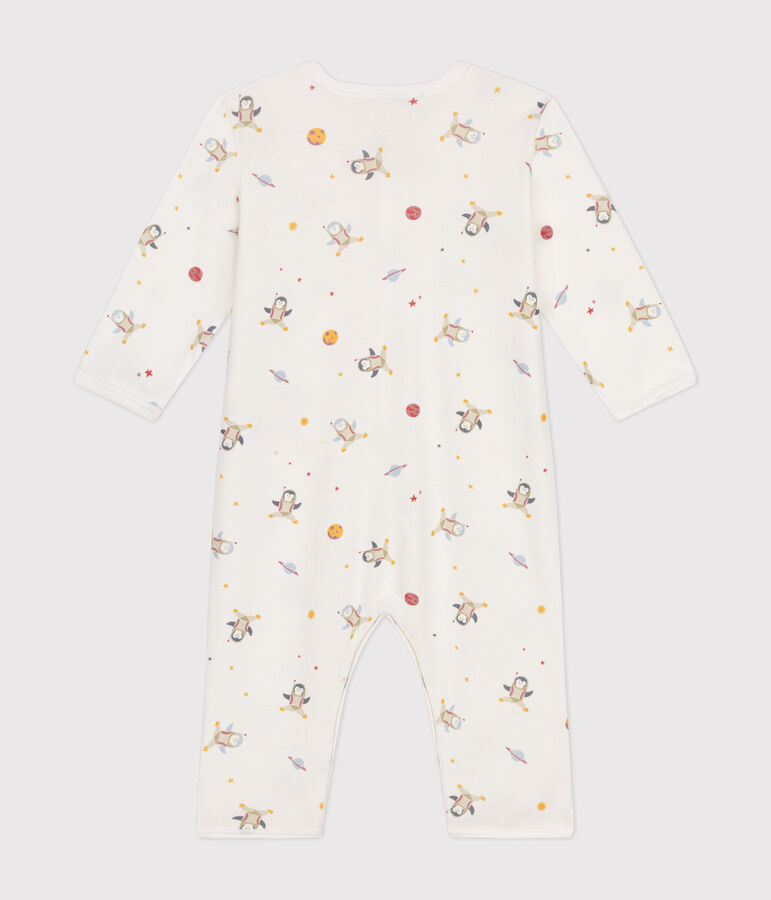 Pyjama sans pieds en coton b&eacute;b&eacute; blanc MARSHMALLOW/blanc MULTICO