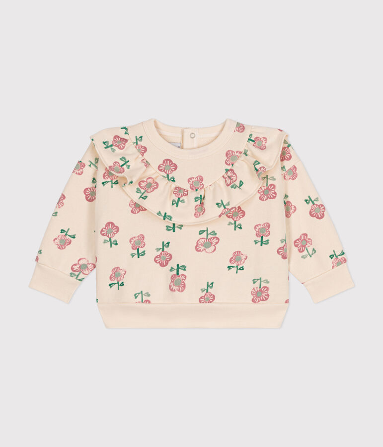 Sweatshirt en molleton b&eacute;b&eacute; &eacute;cru/multicouleur