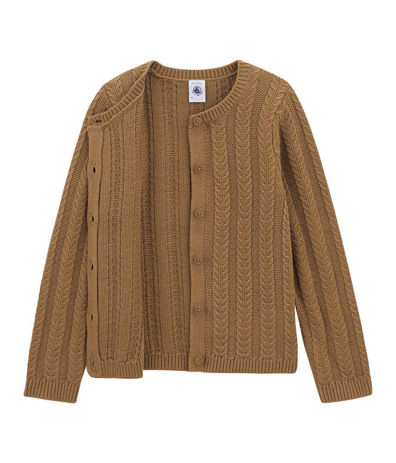 Vest in wol/katoen bruin BRINDILLE