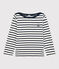 Meisjes/jongens marinetrui van katoen wit MARSHMALLOW/blauw SMOKING