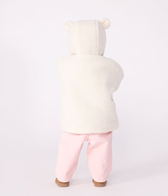 Manteau à capuche bébé ouatiné en sherpa écru MILK