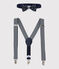 Set bretels en vlinderdas voor jongens blauw SMOKING/wit MARSHMALLOW