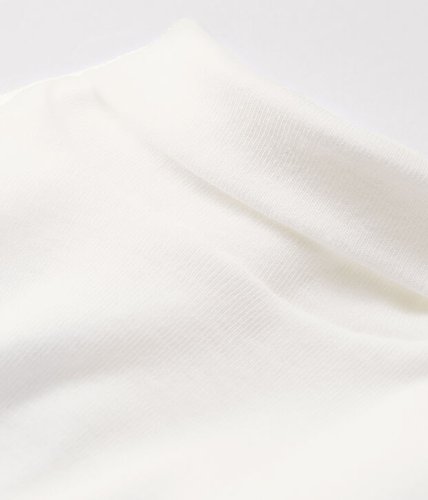 Body met lange mouwen en opgerolde kraag baby wit