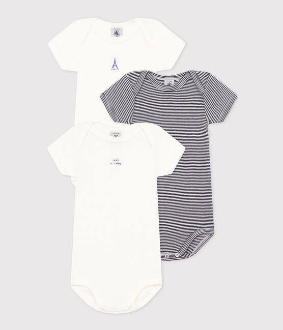Lot de 3 bodies manches courtes Paris bébé en coton variante 1