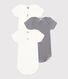 Lot de 3 bodies manches courtes Paris bébé en coton