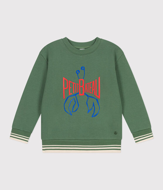 Katoenen uniseks sweatshirt met print voor kinderen groen PALMERAIE