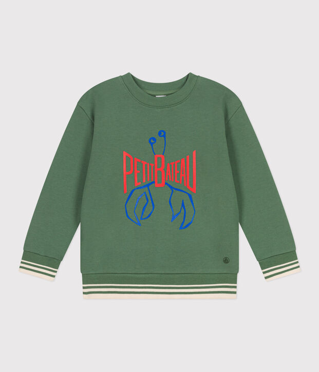 Katoenen uniseks sweatshirt met print voor kinderen groen