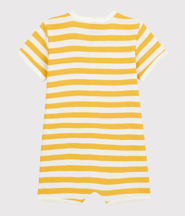 Combicourt &agrave; rayures b&eacute;b&eacute; en coton jaune/blanc
