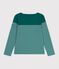 Tee-shirt marini&egrave;re femme en coton vert/blanc