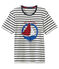 Tee-shirt MC unisex blanc MARSHMALLOW/bleu SMOKING