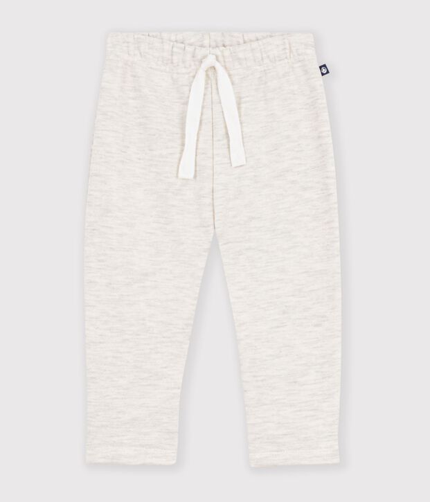 Pantalon b&eacute;b&eacute; en coton uni beige chin&eacute;