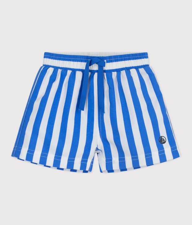 Short de bain b&eacute;b&eacute; ray&eacute; bleu/blanc