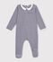 Pyjama b&eacute;b&eacute; en coton imprim&eacute; &agrave; rayures bleu/blanc
