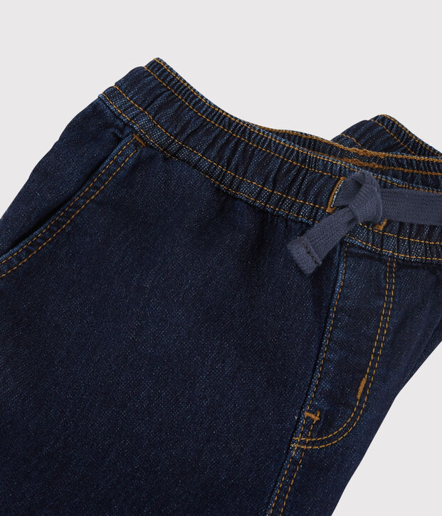 Pantalon regular en denim fonc&eacute; enfant gar&ccedil;on bleu